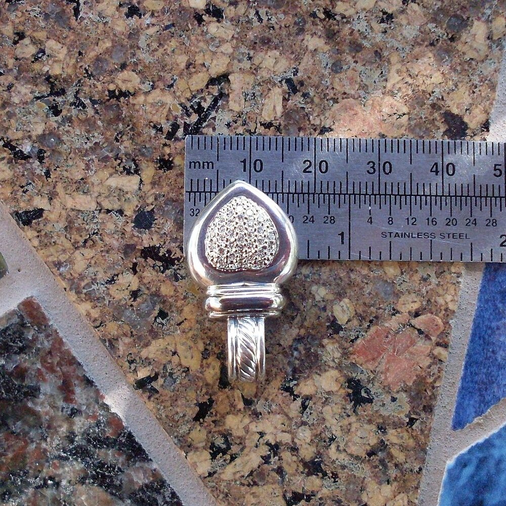 Retired David Yurman Diamond Heart Pendant w/Chain - 18K/925 - Gift Boxed - Picture 12 of 12